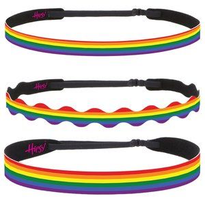 Hipsy Adjustable No Slip Classic Rainbow Skinny Wave or Wide Printed Headband